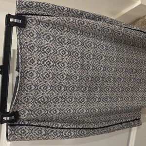 The Limited Black and White Geometric Pencil Skirt